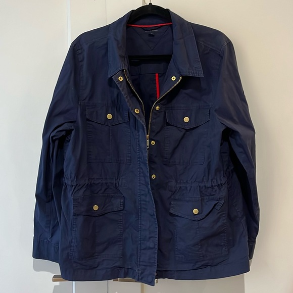 Tommy Hilfiger women’s XXL navy cargo cotton jacket coat - Picture 1 of 9